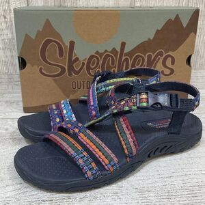 Skechers Women's Reggae Sew Me Navy/Multi Comfort Sandals Size 7 New 41113 NVMT